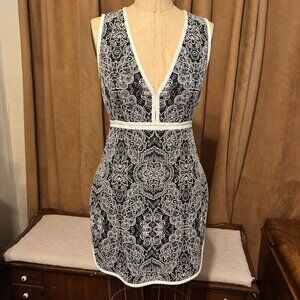 Rachel Zoe Black & White Brocade Dress